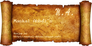 Maskal Abbás névjegykártya